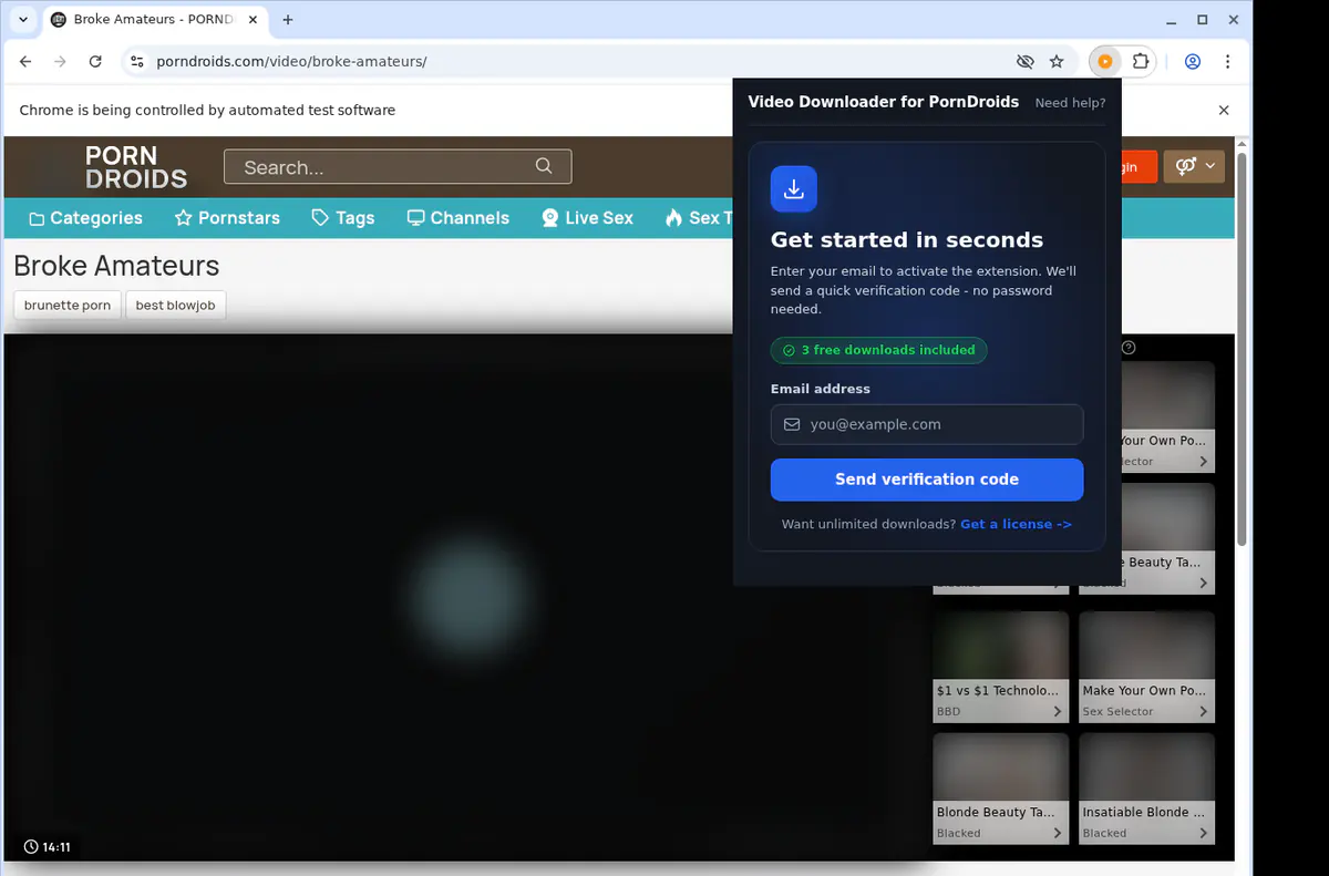 Porndroids Video Downloader browser extension screenshot 5